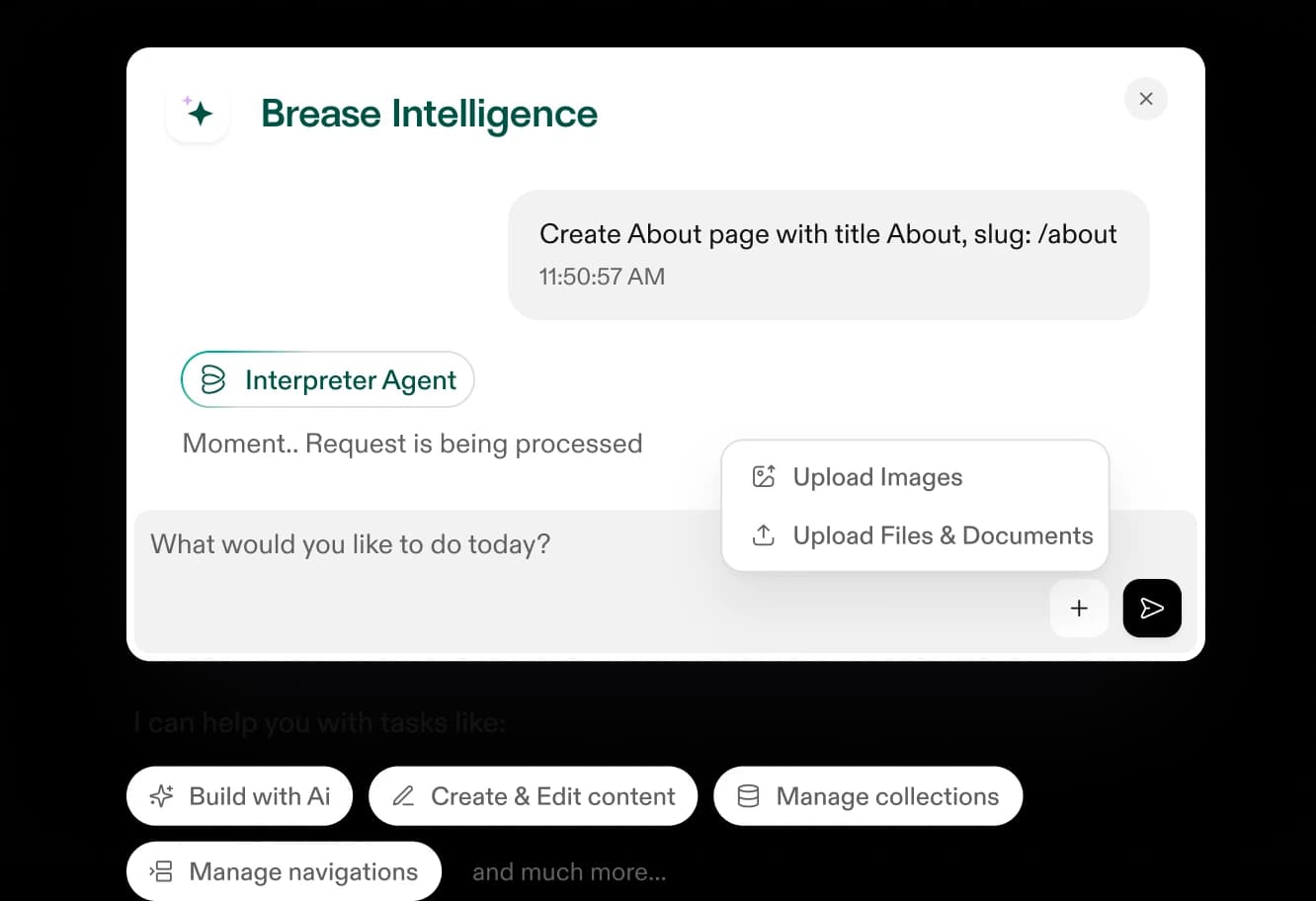 Brease AI Assistant in action